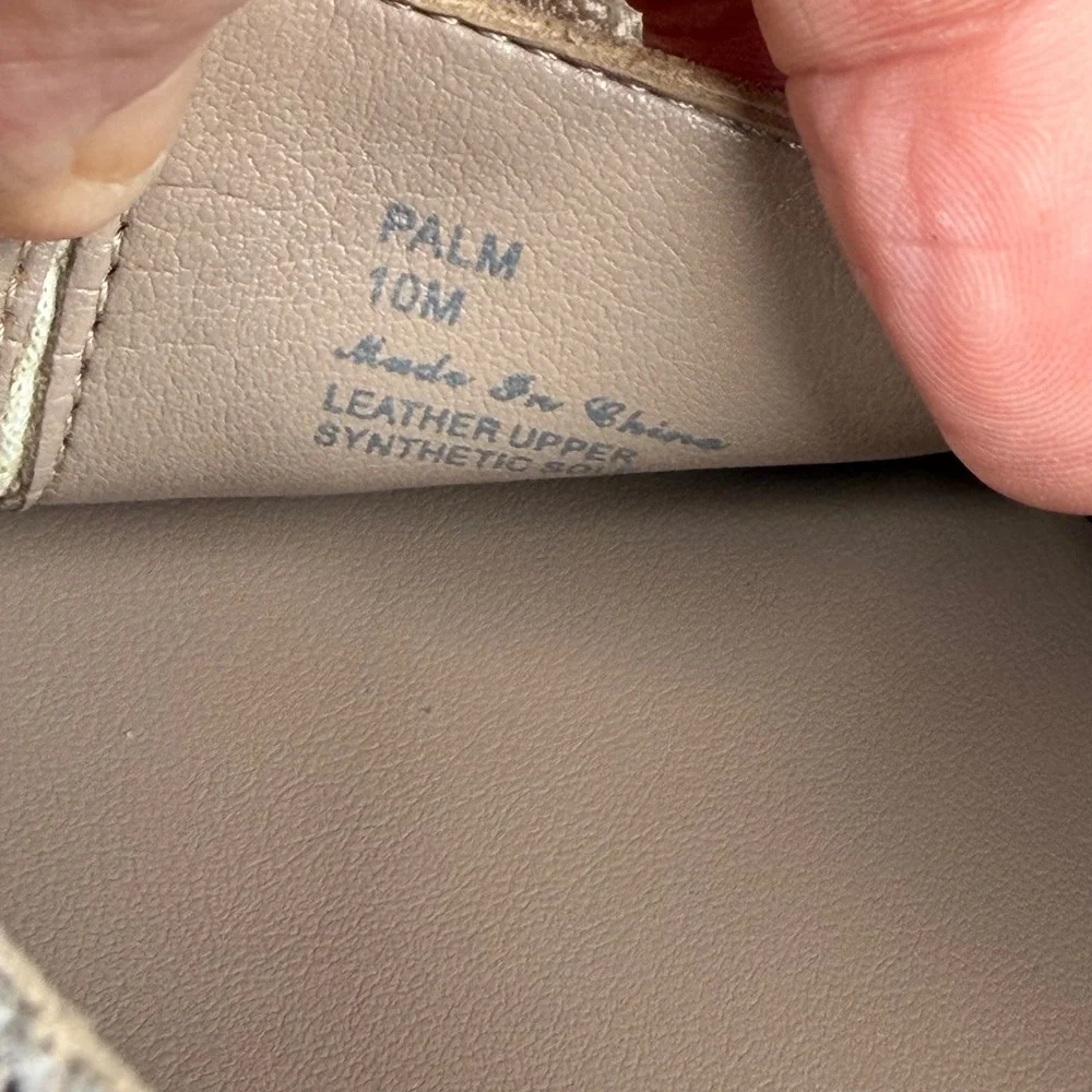 Donald Pliner Palm Metallic Champagne Leather‎ Espadrille Flats Shoes Womens 10M
